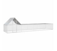 SWEET®Enclos Extérieur Volière Chenil Poulailler 8x2x2 m Acier galvanisé EU26_141027