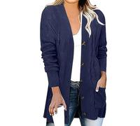 Sweet Femme Capuche Cardigan avec Fermeture Elegant Chaud Sport Automne Streetwear Running Veste Veste Sport Pull Grande Taille Cardigan Gilet Femme Noir Marine M