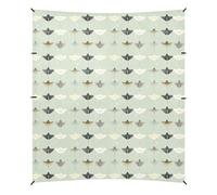 Sweet Fishes Cabane de plage gris sauge UPF50+ Protection solaire légère et portable avec sac de transport pour jardin, prairie, parc