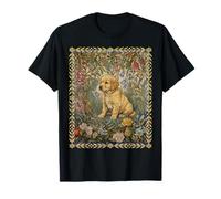 Sweet Golden Retriever Chiot Vintage Floral T-Shirt