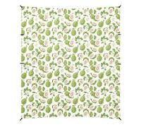 Sweet Green Fruit Cabane de plage pliable Blanc UPF50 Grand pare-soleil avec sacs de sable et pelle à sable pour camping, pique-nique, jardin