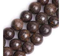 Sweet & Happy Girl’s Store Perles naturelles rondes en vrac d’œil de tigre bleu pour la fabrication de bracelet/collier Diamètre 6 mm Fil de 38 cm, Bronzite marron., 12mm