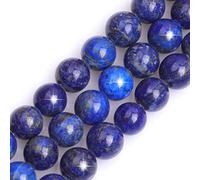 Sweet & Happy Girl’s Store Perles naturelles rondes en vrac d’œil de tigre bleu pour la fabrication de bracelet/collier Diamètre 6 mm Fil de 38 cm, Lapis Lazuli bleu., 12mm