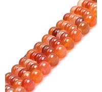 Sweet & Happy Girl's Gemstone Beads Strand Naturel 4 mm Orange Botswana Agate Pierre précieuse de Pierre Semi-précieuses Perles Rondes Spacer pour Fabrication de Bijoux 38,1 cm, 8mm Orange, 8mm