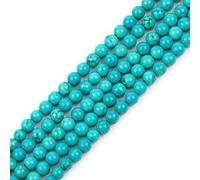 Sweet & Happy Girl's Store Fil de perles rondes en pierre précieuse naturelle Turquoise 4 mm