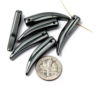 Sweet & Happy Girl's Store Lot de 5 pendentifs en hématite en forme de poivre 6 x 30 mm