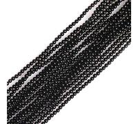 Sweet & Happy Girl's Store Perles Rondes en Agate Noire 2 mm pour la Plage