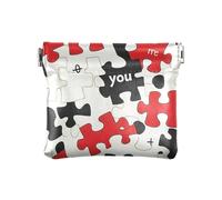 Sweet Hearts Mini porte-monnaie beige Petit sac à monnaie, rangement de voyage pour cosmétiques, écouteurs, bijoux, Puzzle Love Rouge, one size, Puzzle Love Rouge