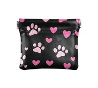 Sweet Hearts Mini porte-monnaie beige Petit sac à monnaie, rangement de voyage pour cosmétiques, écouteurs, bijoux, Adorables cœurs en forme de patte Noir, one size, Adorables cœurs en forme de patte