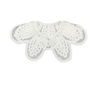 Sweet Hollow Out Trim Decorative Collar Fabric Sewing Applique Encolure avec corde réglable/boucle de perles Faux col Dentelle Bordure Crop Top Faux Blanc pour filles Demi-chemise détachable Blouse