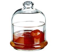 SWEET HOME Boîte en verre transparent avec dôme 22 CL, porte-confiture, bonbon, confett, bonbons cod.23.98973 cm 10h diam.9 by Varotto & Co.