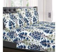 Sweet Home Collection 1872 Thread Count Sheet Set - Soft Egyptian Quality Brushed Microfiber Parure de lit de Luxe Plat, Drap Housse, 2 taies d'oreiller, Microfibre, Florence, Queen Size