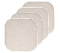 Sweet Home Collection Alexis Linen/Beige Lot de 4 Coussins de Chaise en Mousse à mémoire de Forme avec Dos en Caoutchouc antidérapant 40,6 x 40,6 cm