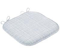 Sweet Home Collection Aria Lot de 4 Coussins de Chaise en Mousse à mémoire de Forme avec Attaches Motif nid d'abeille Antidérapant Dos en Caoutchouc 40,6 x 40,6 cm Argenté/Bleu