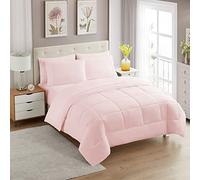 Sweet Home Collection Bed-in-A-Bag Solid Color Comforte, Rose pâle, Queen