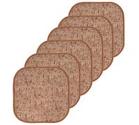 Sweet Home Collection Broadway Lot de 6 Coussins de Chaise en Mousse à mémoire de Forme Motif nid d'abeille Antidérapant Dos en Caoutchouc Arrondi carré 40,6 x 40,6 cm