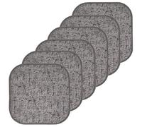 Sweet Home Collection Broadway Lot de 6 Coussins de Chaise en Mousse à mémoire de Forme Motif nid d'abeille Antidérapant Dos Rond carré 40,6 x 40,6 cm Gris/Noir