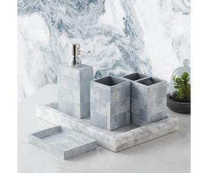 Sweet Home Collection Casanova Lot de 4 décorations contemporaines en résine pour Baignoire/Douche