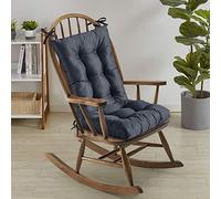 Sweet Home Collection Coussin de Chaise à Bascule capitonné de qualité supérieure avec Dos antidérapant et Attaches - 53,3 x 43,2 x 43,2 cm - Bleu Marine