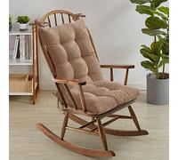 Sweet Home Collection Coussin de Chaise à Bascule capitonné de qualité supérieure avec Dos antidérapant et Attaches pour Chaise à Bascule Taupe