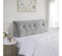 Sweet Home Collection Coussin de tête de lit Queen Size, Grand, Triangulaire et Polyvalent, Soutien de Lecture, 150 cm, Gris