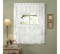 Sweet Home Collection Lot de 1 Panneau Transparent avec Passe-Tringle, Styles et imprimés Uniques, Polyester, Blanc Hopewell, 96,5 cm de Large x 152,4 cm de Long