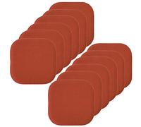 Sweet Home Collection Lot de 12 Coussins de Chaise en Mousse à mémoire de Forme, Motif nid d'abeille, Dos en Caoutchouc antidérapant, Arrondi, carré, 40,6 x 40,6 cm, Rouille