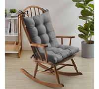 Sweet Home Collection Lot de 2 Coussins de Chaise à Bascule touffetés de qualité supérieure avec Dos antidérapant et Attaches Gris