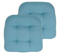 Sweet Home Collection Lot de 2 Coussins de Chaise de terrasse Confortables en Fibre épaisse touffetée 48,3 x 48,3 cm - Bleu Sarcelle