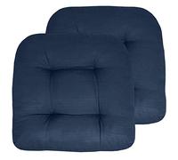 Sweet Home Collection Lot de 2 Coussins de Chaise de terrasse Confortables en Fibre épaisse touffetée 48,3 x 48,3 cm, Bleu Marine