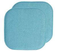 Sweet Home Collection Lot de 2 Coussins de Chaise en Mousse à mémoire de Forme avec Motif nid d'abeille, Dos en Caoutchouc antidérapant, carré, 40,6 x 40,6 cm, Bleu Sarcelle