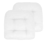 Sweet Home Collection Lot de 2 Coussins tuftés pour Chaise de Jardin, matelassés et Confortables, en Fibre épaisse, 48,3 x 48,3 cm, Blanc