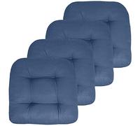 Sweet Home Collection Lot de 4 Coussins de Chaise de terrasse rembourrés Confortables en Fibre épaisse 48,3 x 48,3 cm - Bleu