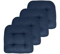 Sweet Home Collection Lot de 4 Coussins tuftés pour Chaise de Jardin, matelassés et Confortables, en Fibre épaisse, 48,3 x 48,3 cm, Bleu Marine