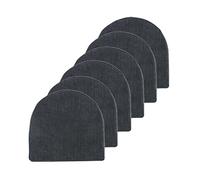 Sweet Home Collection Lot de 6 Coussins de Chaise 100% Mousse à mémoire de Forme Haute densité en Forme de U 43,2 x 40,6 cm en Caoutchouc antidérapant Noir