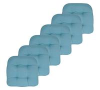 Sweet Home Collection Lot de 6 Coussins de Chaise de Patio d'extérieur rembourrés en Fibre épaisse touffetée 48,3 x 48,3 cm, Bleu Sarcelle