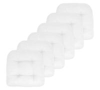 Sweet Home Collection Lot de 6 Coussins de Chaise de terrasse rembourrés Confortables en Fibre épaisse touffetée 48,3 x 48,3 cm - Blanc