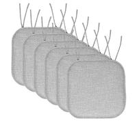 Sweet Home Collection Lot de 6 Coussins de Chaise en Mousse à mémoire de Forme avec Attaches Motif nid d'abeille Dos en Caoutchouc antidérapant 40,6 x 40,6 cm