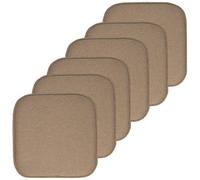 Sweet Home Collection Lot de 6 Coussins de Chaise en Mousse à mémoire de Forme, Motif nid d'abeille, Dos en Caoutchouc antidérapant, Arrondi, carré, 40,6 x 40,6 cm, Taupe Charlotte