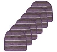 Sweet Home Collection Lot de 6 Coussins de Chaise en Mousse à mémoire de Forme touffetés antidérapants avec Dos en Caoutchouc en Forme de U 43,2 x 40,6 cm (1 pièce), Violet Bradford