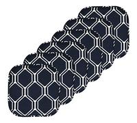 Sweet Home Collection Mirage Lot de 6 Coussins de Chaise en Mousse à mémoire de Forme Motif nid d'abeille Antidérapant Dos en Caoutchouc 40,6 x 40,6 cm