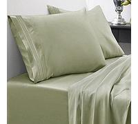 Sweet Home Collection Parure de lit 4 pièces en Microfibre brossée de qualité égyptienne de 1800 Fils avec Poche Profonde, pour Grand lit, Sauge
