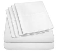 Sweet Home Collection Parure de lit 6 pièces 1500 Supreme Collection en Microfibre brossée avec Poche Profonde - 2 taies d'oreiller supplémentaires, Excellent Rapport qualité/Prix, Grand lit, Blanc