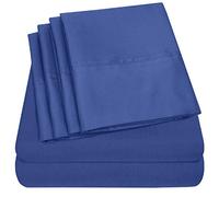 Sweet Home Collection Parure de lit 6 pièces en Microfibre brossée 1500 avec Poche Profonde - 2 taies d'oreiller supplémentaires, Excellent Rapport qualité/Prix, Grand lit, Bleu Roi