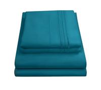 Sweet Home Collection Parure de lit de Luxe 1800 Fils au Pouce carré - Draps en Microfibre brossée Douce de qualité égyptienne - Ensemble de literie avec Drap Plat, Drap-Housse, 2 taies d'oreiller