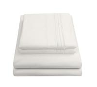 Sweet Home Collection Parure de lit de Luxe 1800 Fils au Pouce carré - Draps en Microfibre brossée Douce de qualité égyptienne - Ensemble de literie avec Drap Plat, Drap-Housse, 2 taies d'oreiller