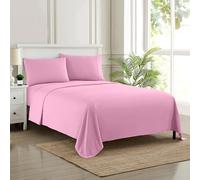 Sweet Home Collection Parure de lit de Luxe en Microfibre avec Drap Plat, Drap-Housse, 2 taies d'oreiller, Rose, lit jumeau