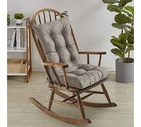 Sweet Home Collection Rocking Chair Cushion Premium Tufted Pads Non Skid Slip Backed Set of Upper and Lower with Ties, 1 Count (Pack of 1), Taupe