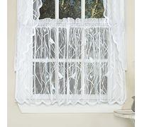 Sweet Home Collection Traitement de Rideau avec Motifs et Designs élégants et Uniques pour Toutes Les décorations d'intérieur, Tissu, Oiseau Chanteur, Blanc, 61 cm