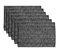 Sweet Home Collection Trends Lot de 6 Sets de Table 100% Coton tissé Bicolore Noir 33 x 48,3 cm